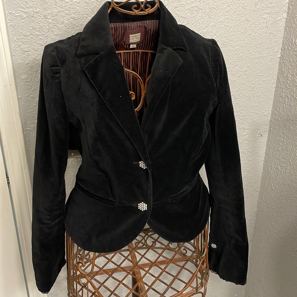 OLD NAVY Velvet Black Blazer Size Small Womens